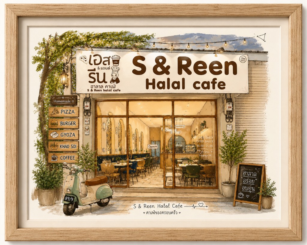 หน้าร้าน S & Reen Halal Cafe